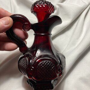 VINTAGE AVON RUBY RED OIL OR VINEGAR CRUET